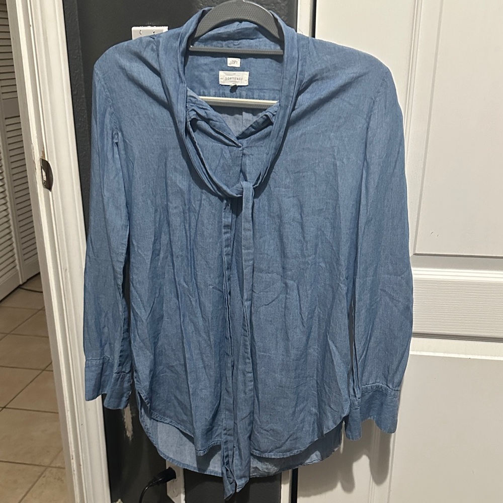 LOFT Blue Long Sleeve Blouse